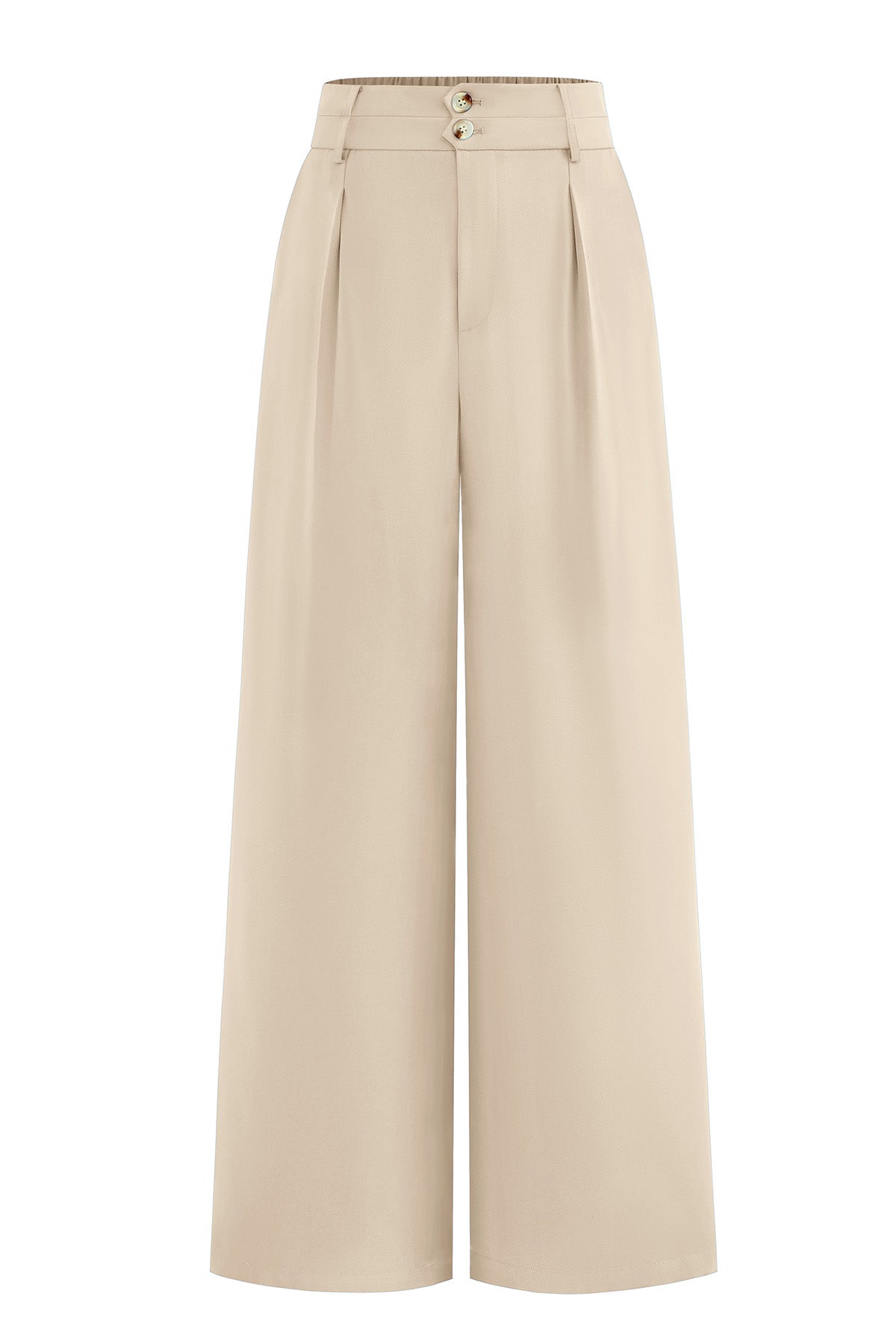 CFLONGE Women Wide Leg Dress Pants High Waist Work Trousers Button Pleated Slacks Palazzo Pants Business Casual Outfits