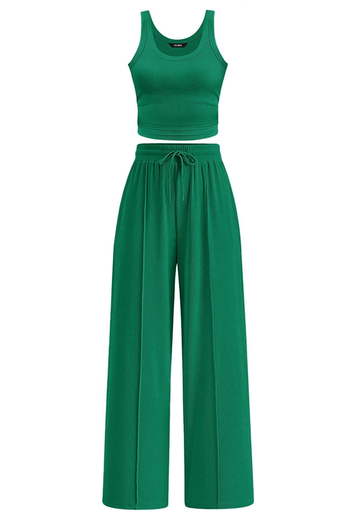 CFLONGE Summer Two Piece Sets for Women Casual Lounge Sets Tank Tops Wide Leg Pants Matching Set Travel Outfits Tracksuits