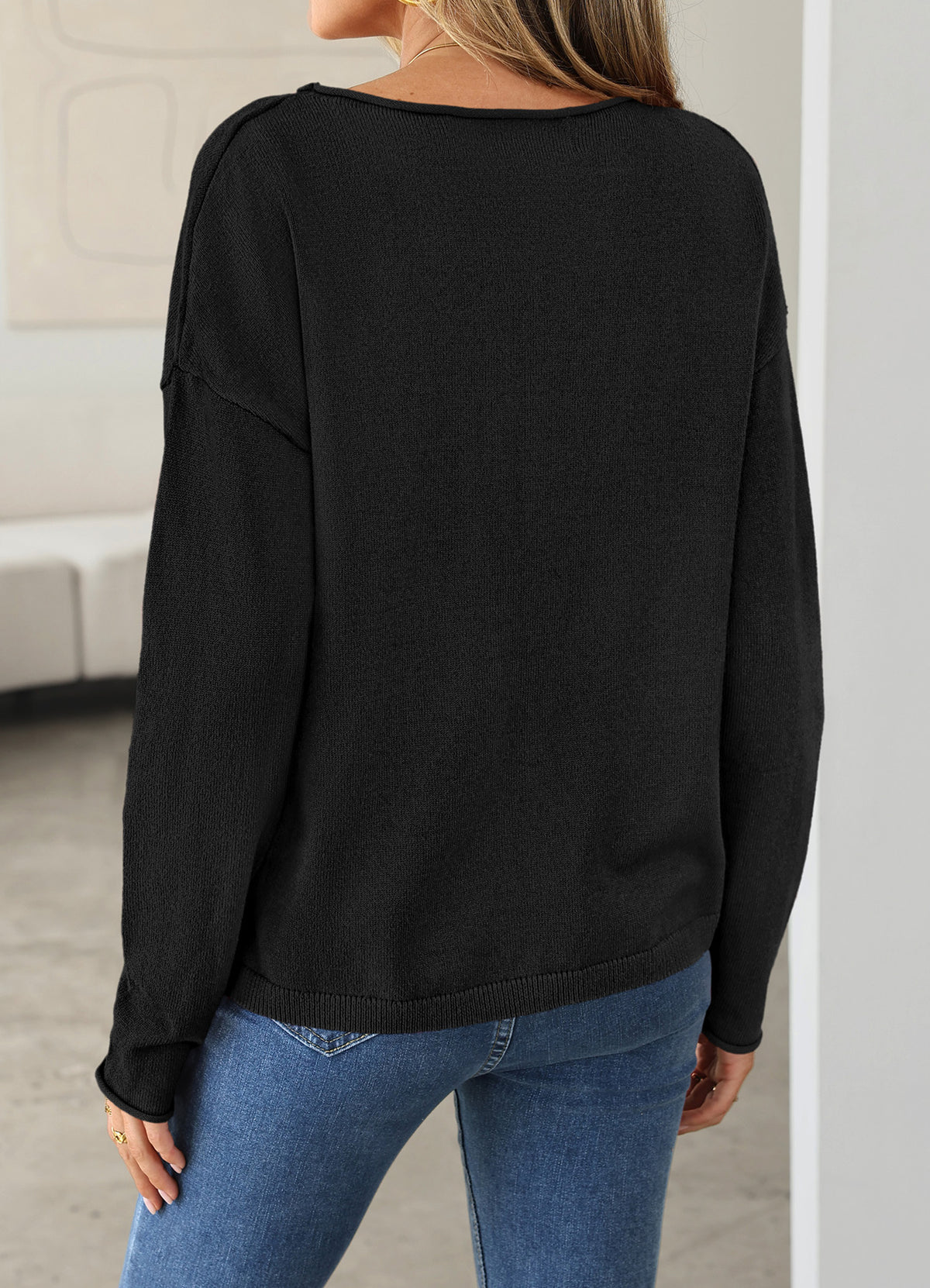 CFLONGE Womens Fall Oversized Sweaters Rolled Neck Knit Tops Boat Neck Sweater, Lightweight Oversized Knit Tops, Long Sleeve Pullover Sweaters, Business Casual Work Outfits, Fall Fashion