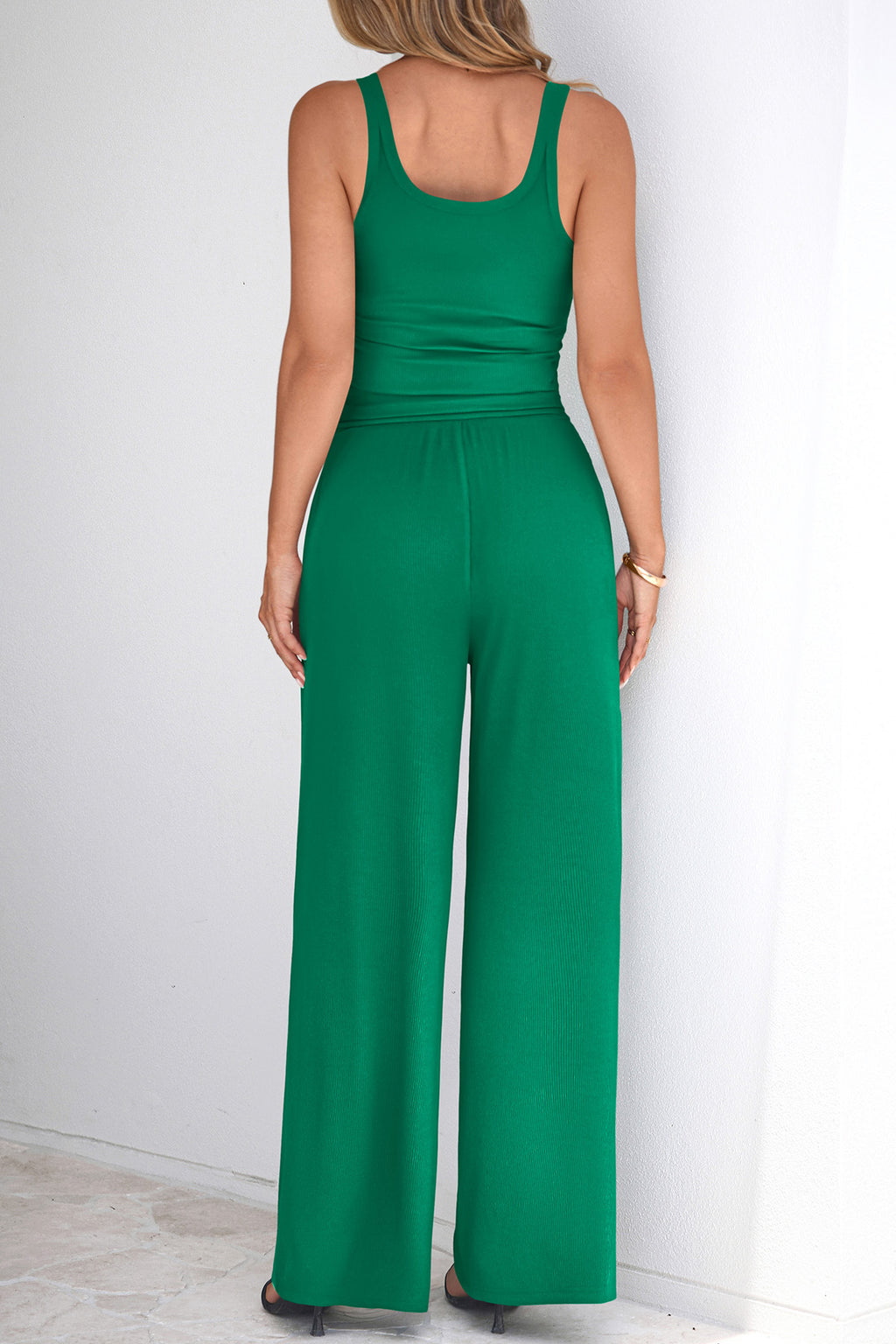 CFLONGE Summer Two Piece Sets for Women Casual Lounge Sets Tank Tops Wide Leg Pants Matching Set Travel Outfits Tracksuits